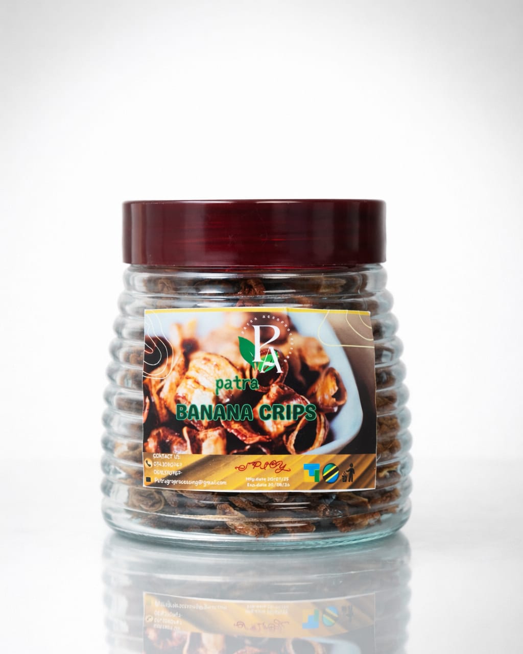 Banana crisps jar